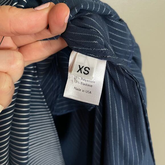 LA LIGNE La Boheme Dress Striped Lace Up Maxi Navy Blue Size XS Tiered Flouncy‎ - Picture 16 of 16